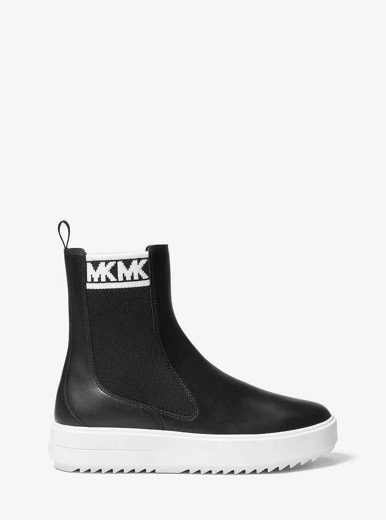 Michaelkors Emmett Leather and Stretch Knit Pretas | SN-MK27468