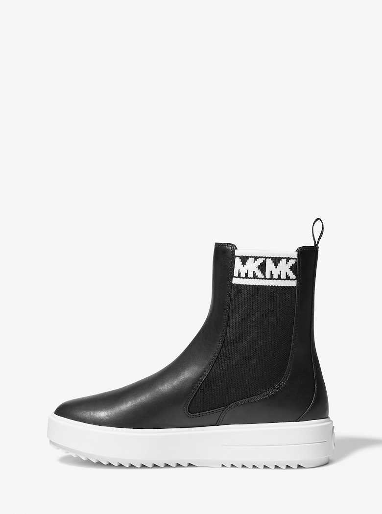 Michaelkors Emmett Leather and Stretch Knit Pretas | SN-MK27468