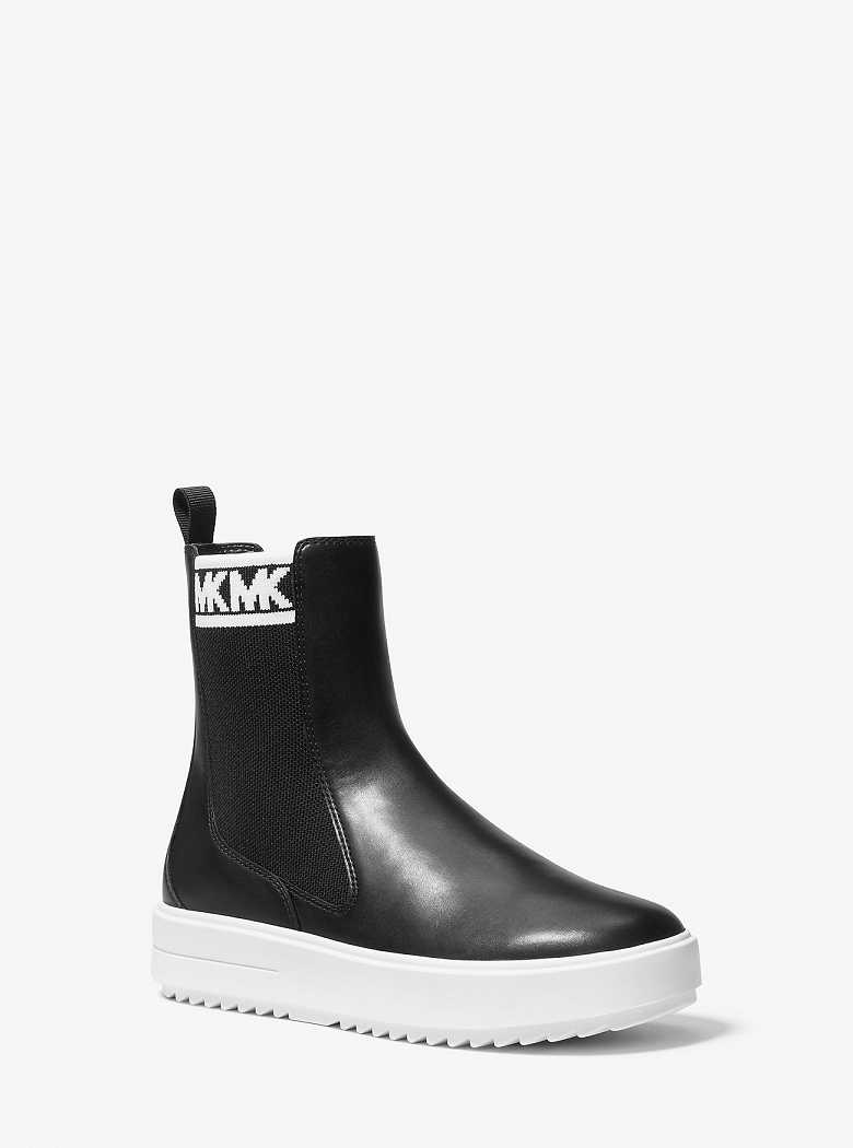 Michaelkors Emmett Leather and Stretch Knit Pretas | SN-MK27468