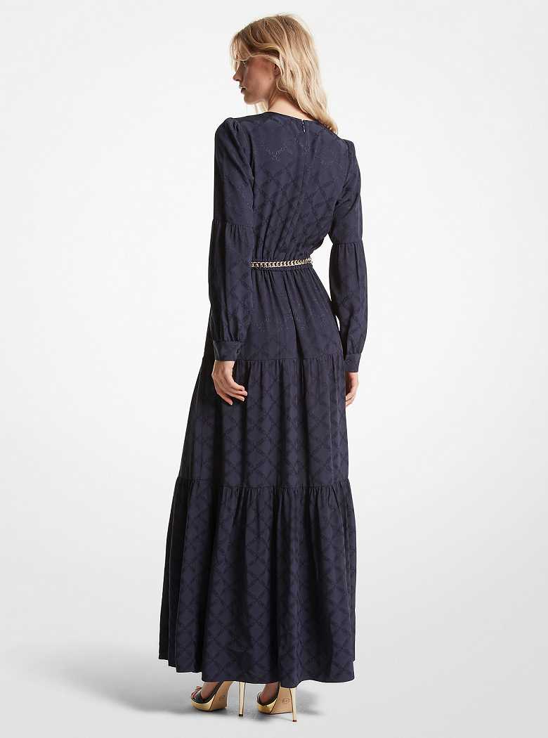 Michaelkors Empire Logo Jacquard Belted Azuis | SN-MK26678
