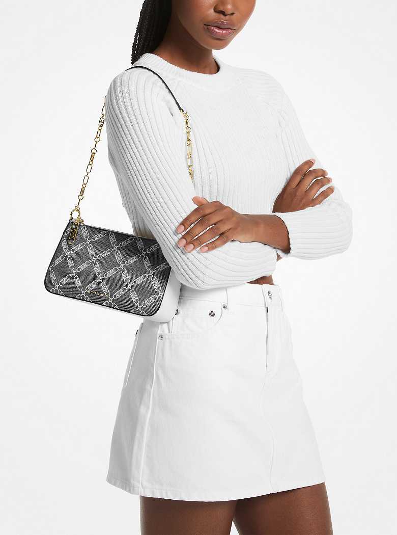 Michaelkors Empire Medium Chain-Link Pretas Branco | SN-MK26976