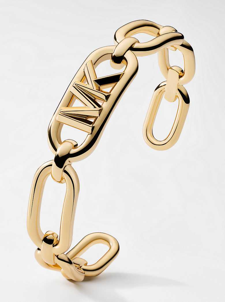 Michaelkors Empire Precious Metal-Plated Brass Chain-Link Cuff Douradas | SN-MK27718
