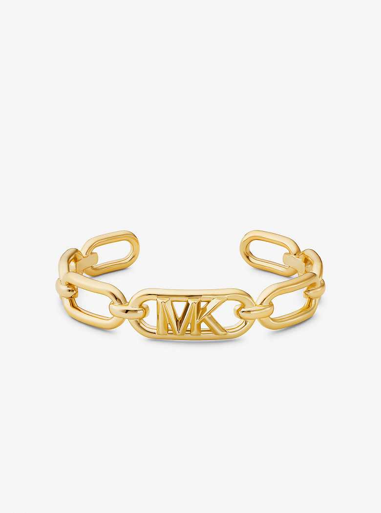 Michaelkors Empire Precious Metal-Plated Brass Chain-Link Cuff Douradas | SN-MK27718