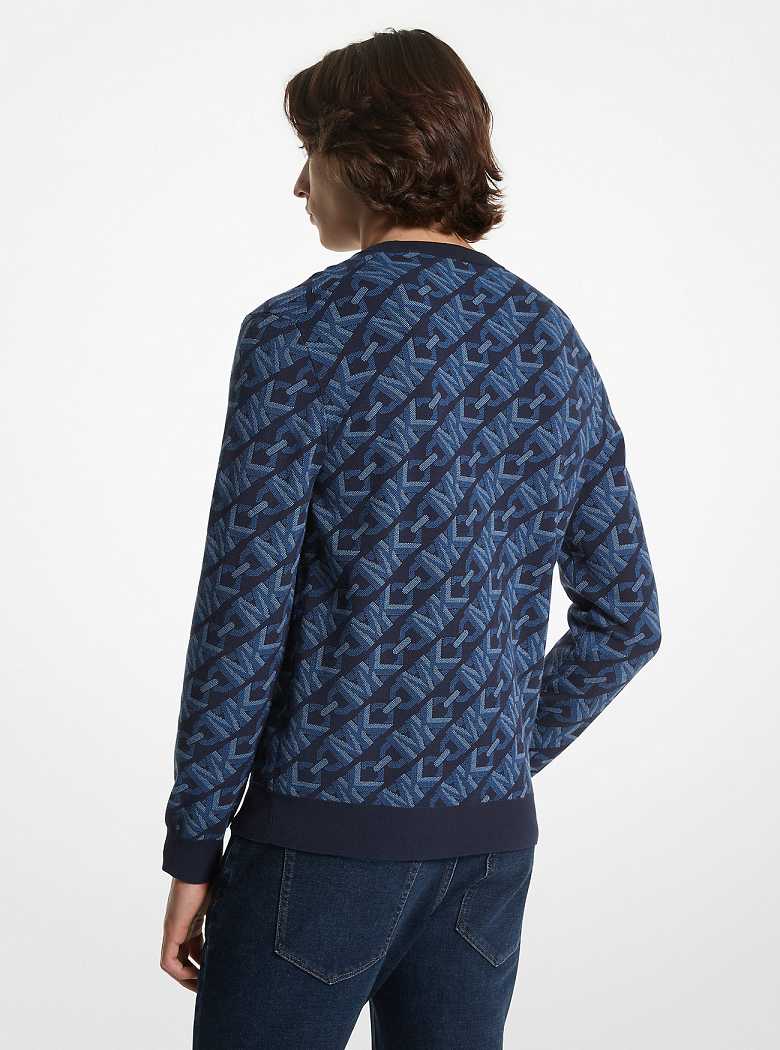 Michaelkors Empire Signature Logo Jacquard Merino Wool Azuis | SN-MK28046