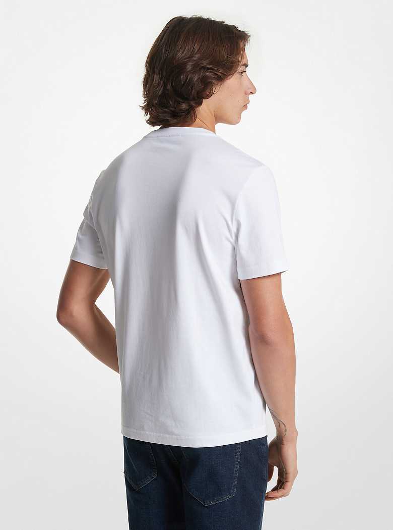 Michaelkors Empire Signature Logo Stripe Cotton Branco | SN-MK27992