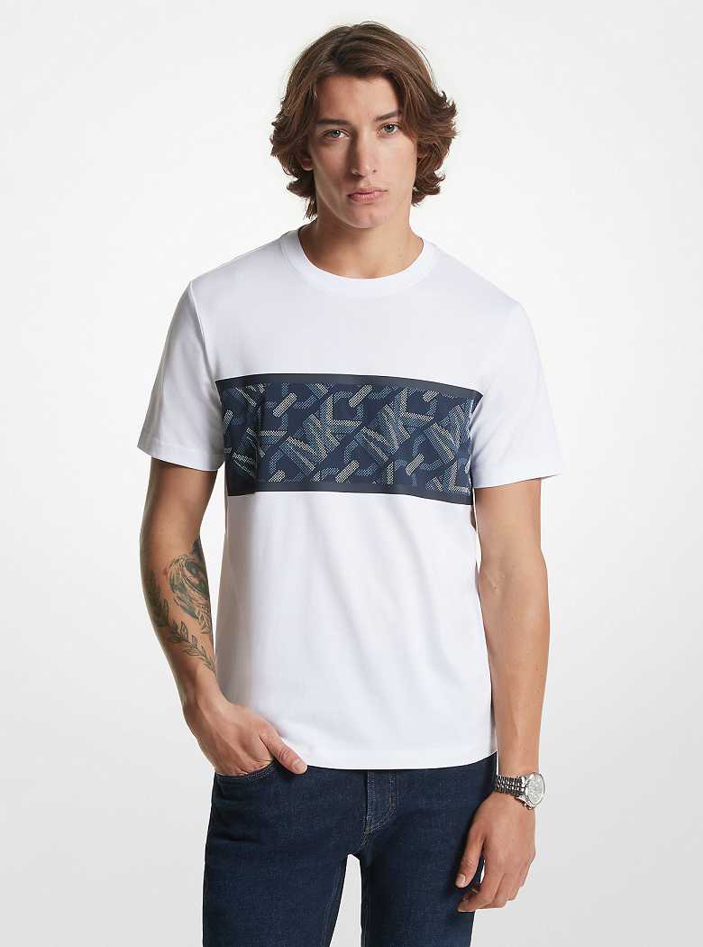 Michaelkors Empire Signature Logo Stripe Cotton Branco | SN-MK27992