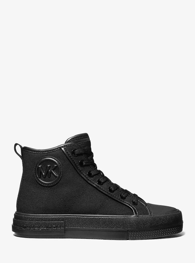 Michaelkors Evy Canvas High-Top Pretas | SN-MK27460
