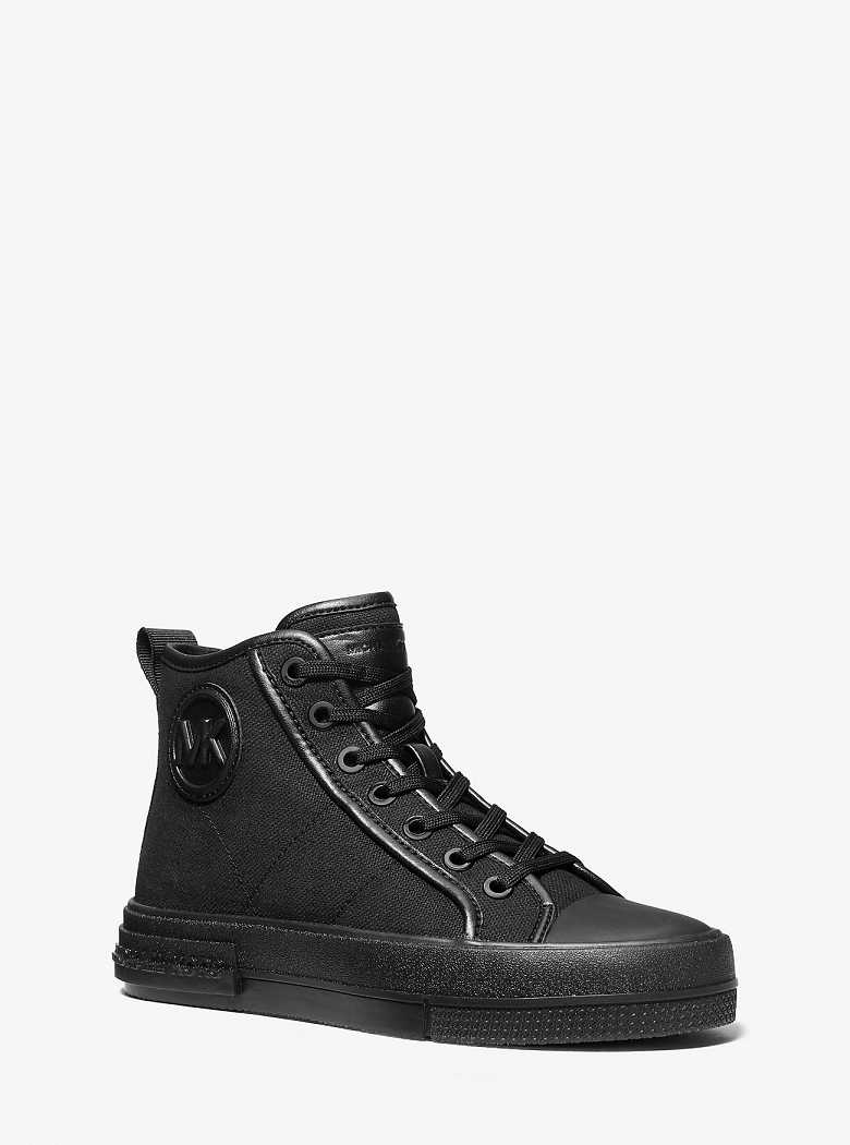 Michaelkors Evy Canvas High-Top Pretas | SN-MK27460