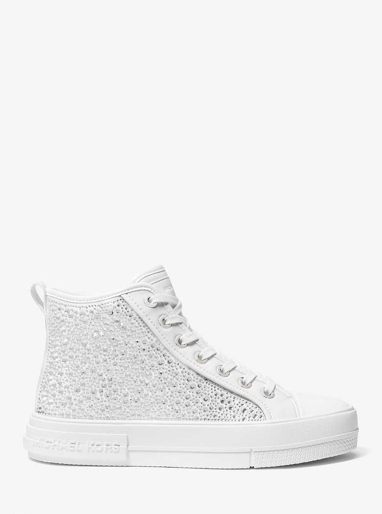 Michaelkors Evy Embellished Scuba High-Top Branco | SN-MK27448
