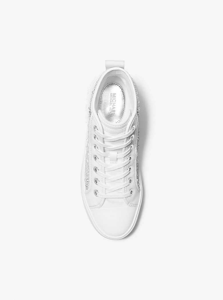 Michaelkors Evy Embellished Scuba High-Top Branco | SN-MK27448
