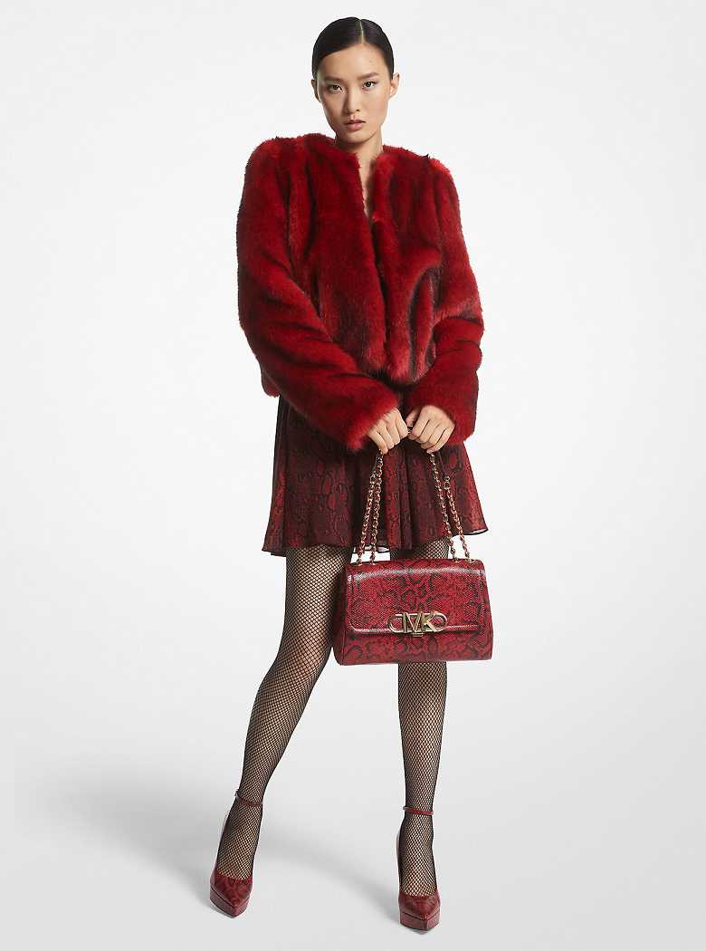 Michaelkors Faux Fur Cropped Vermelhas | SN-MK26633