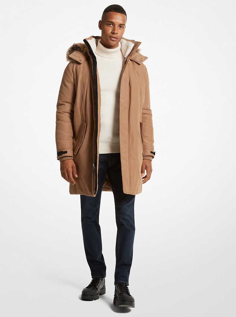 Michaelkors Faux Fur Trim Marrom Escuro | SN-MK28101