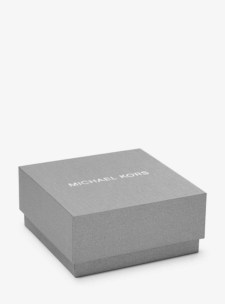 Michaelkors Fulton Precious-Metal Plated Sterling Silver Pavé Logo Charm Rosa Douradas | SN-MK27819