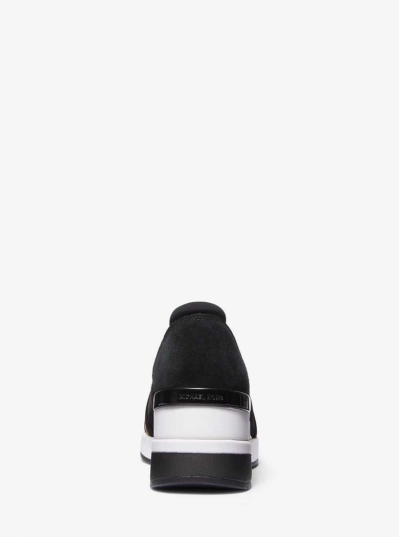 Michaelkors Geena Glitter Chain-Mesh and Leather Slip-On Pretas Marrom | SN-MK27435
