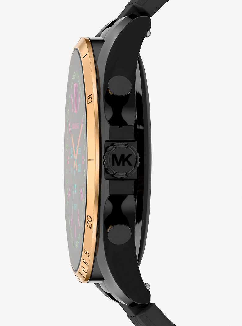 Michaelkors Gen 6 Bradshaw Black-Tone and Logo Silicone Pretas Douradas | SN-MK28278
