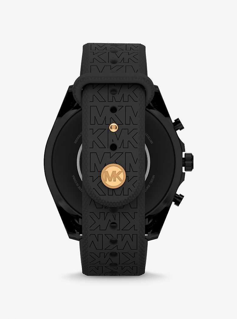 Michaelkors Gen 6 Bradshaw Black-Tone and Logo Silicone Pretas Douradas | SN-MK28278