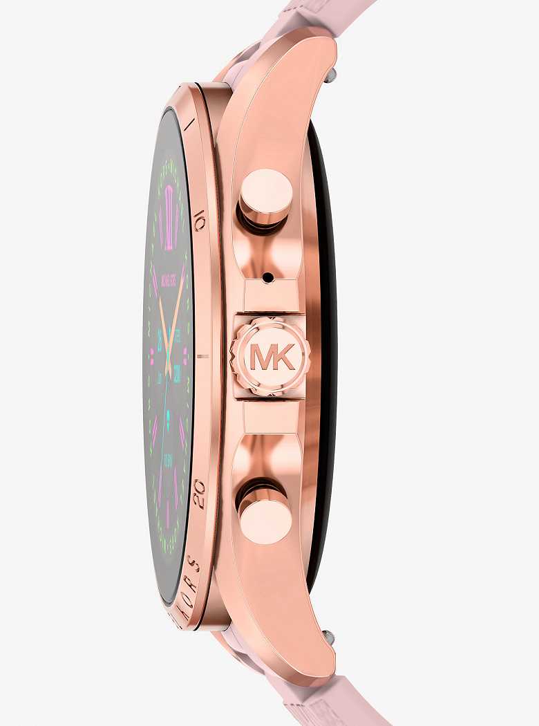Michaelkors Gen 6 Bradshaw Rose Gold-Tone and Logo Silicone Rosa | SN-MK28271