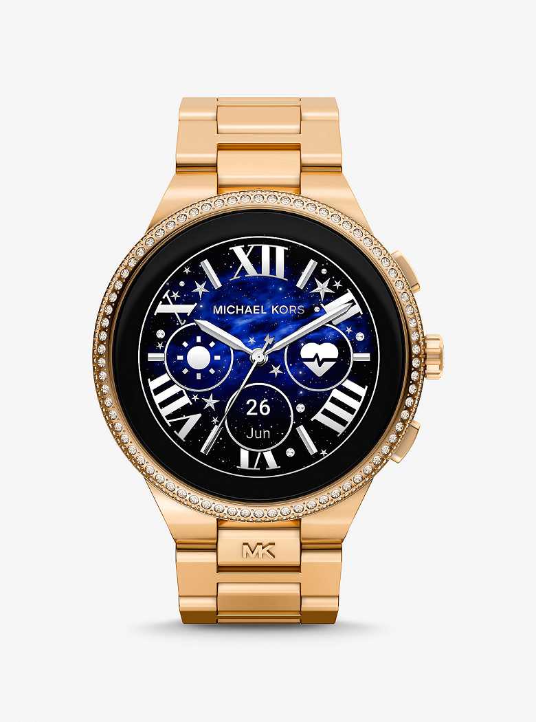 Michaelkors Gen 6 Camille Pavé Gold-Tone Rosa Douradas | SN-MK28259