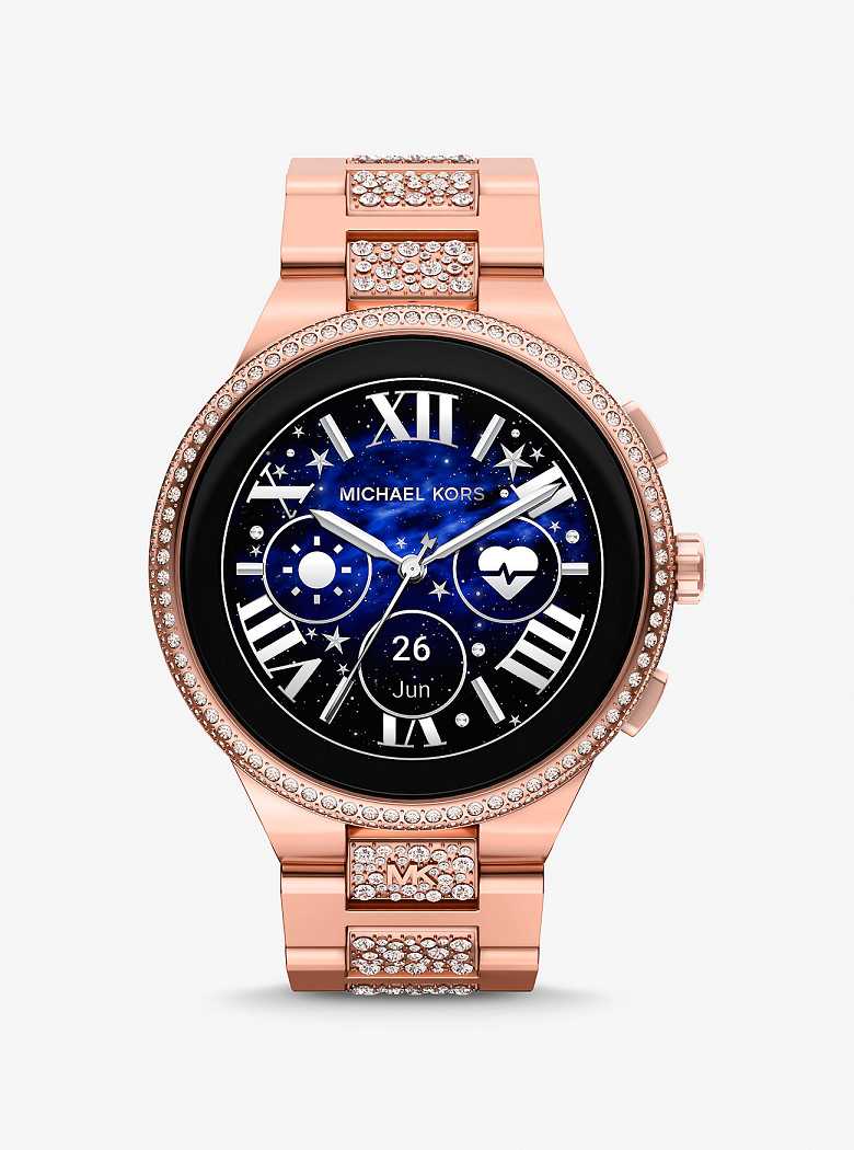 Michaelkors Gen 6 Camille Pavé Rose Gold-Tone Rosa Douradas | SN-MK28260