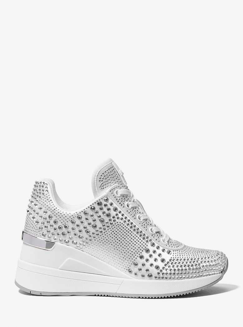 Michaelkors Georgie Crystal Embellished Satin Branco | SN-MK27445