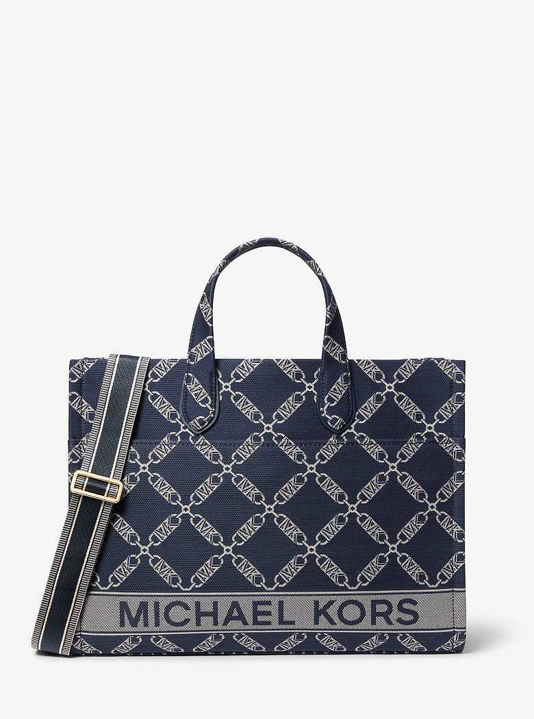 Michaelkors Gigi Large Empire Logo Jacquard Azul Marinho Multicoloridas | SN-MK26799