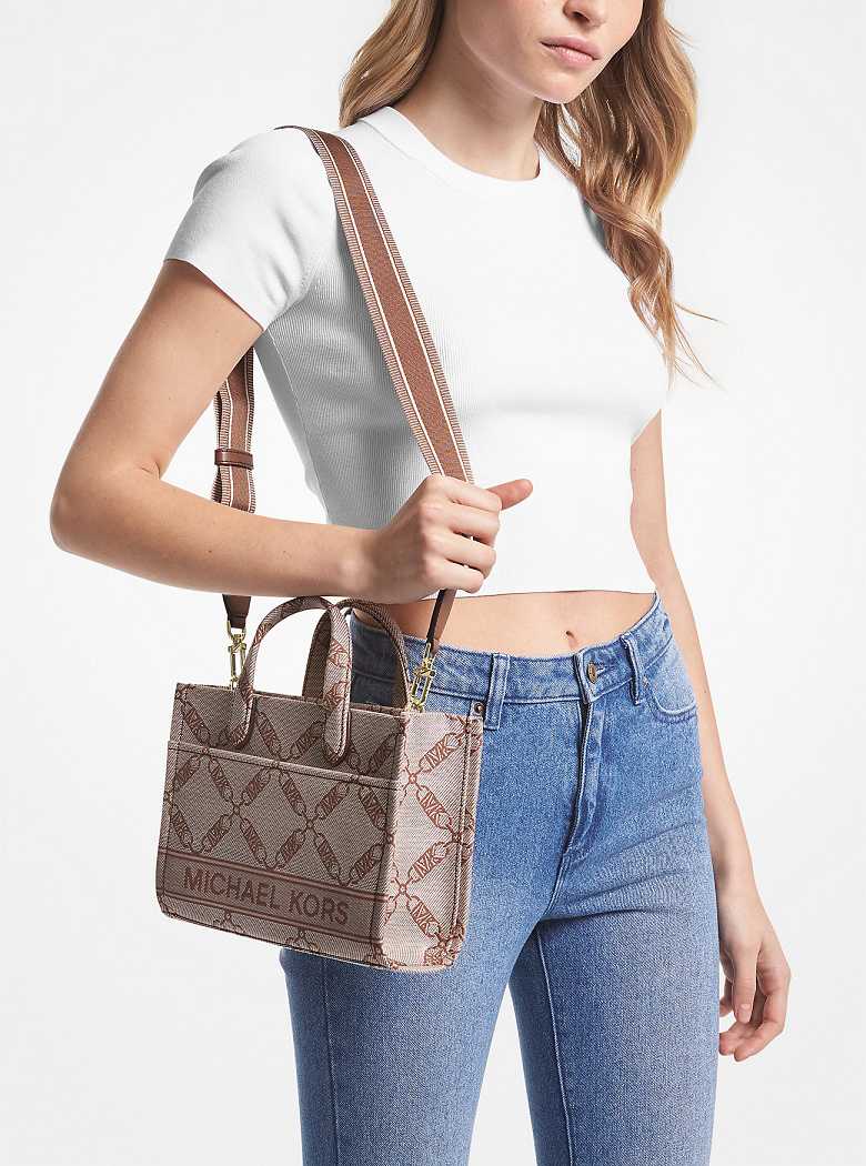 Michaelkors Gigi Small Empire Logo Jacquard Bege | SN-MK27291