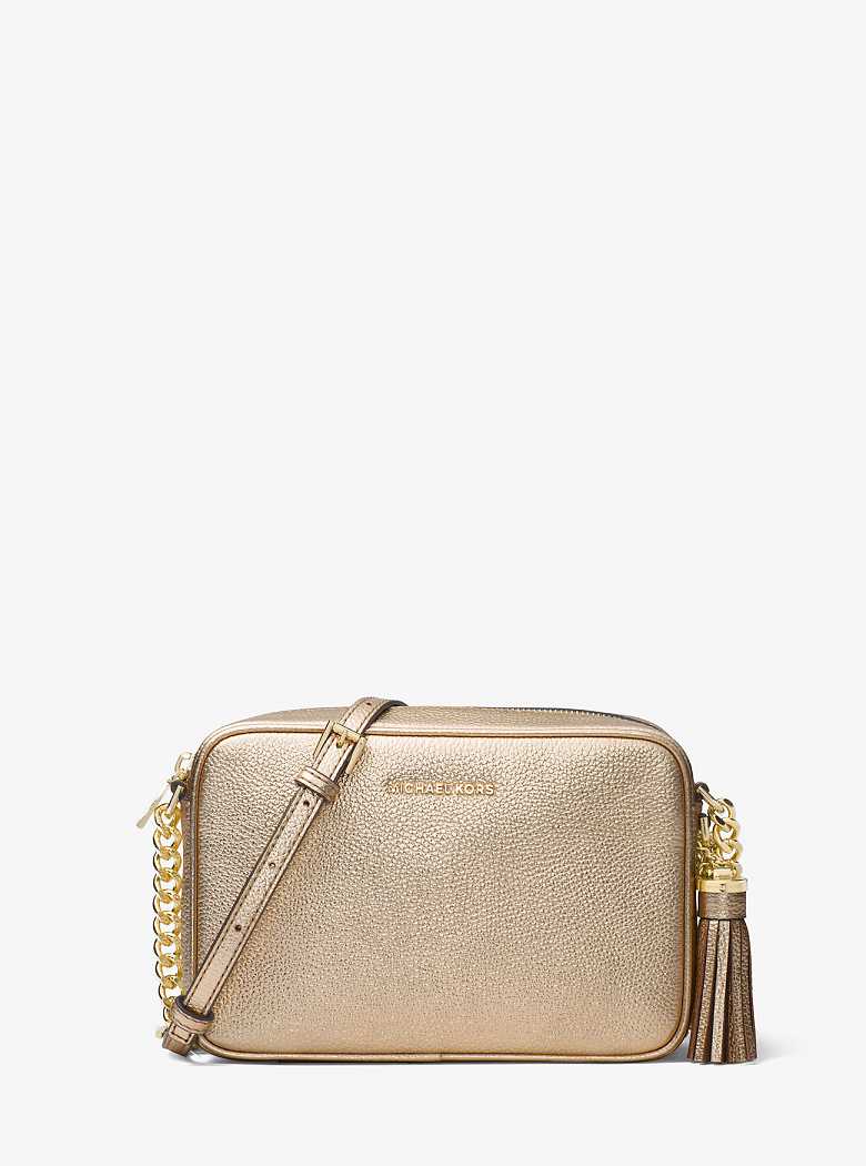 Michaelkors Ginny Metallic Leather Crossbody Douradas | SN-MK27222