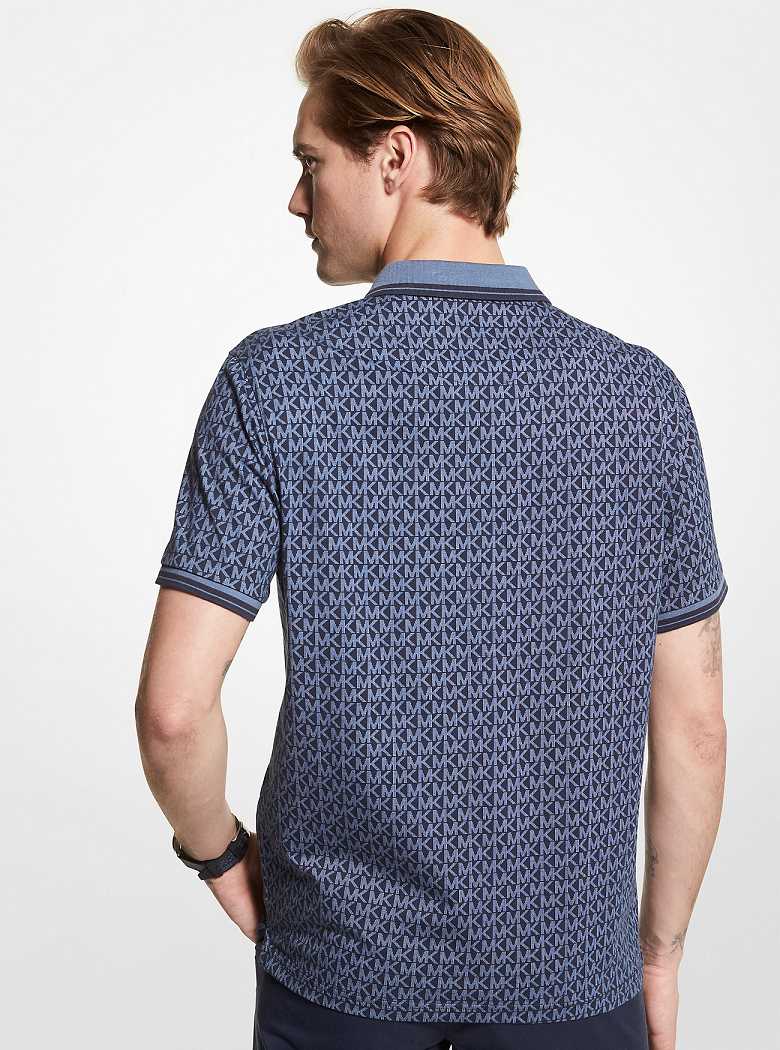 Michaelkors Greenwich Logo Print Cotton Jersey Azuis | SN-MK27946