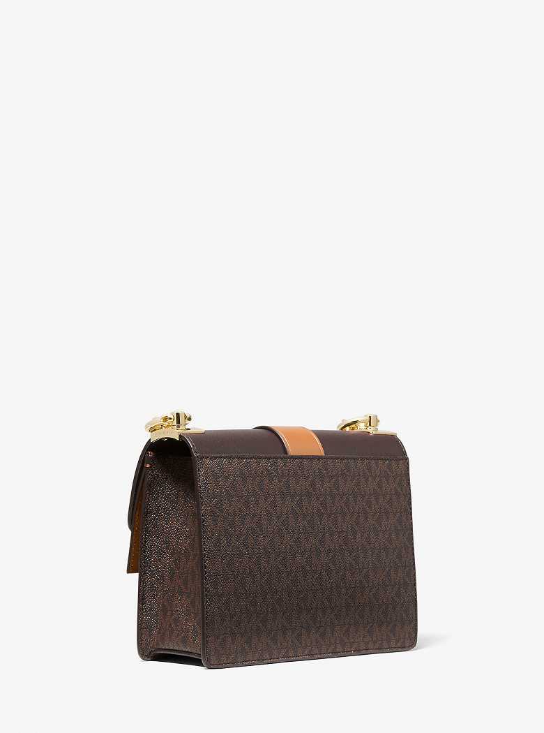 Michaelkors Greenwich Small Color-Block Logo and Saffiano Leather Marrom | SN-MK27027