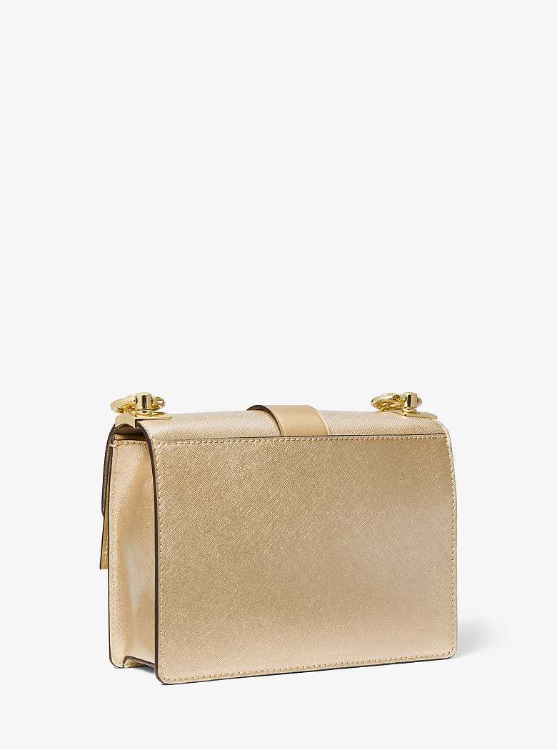 Michaelkors Greenwich Small Metallic Saffiano Leather Douradas | SN-MK27199