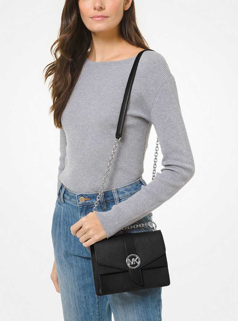 Michaelkors Greenwich Small Saffiano Leather Pretas | SN-MK27026