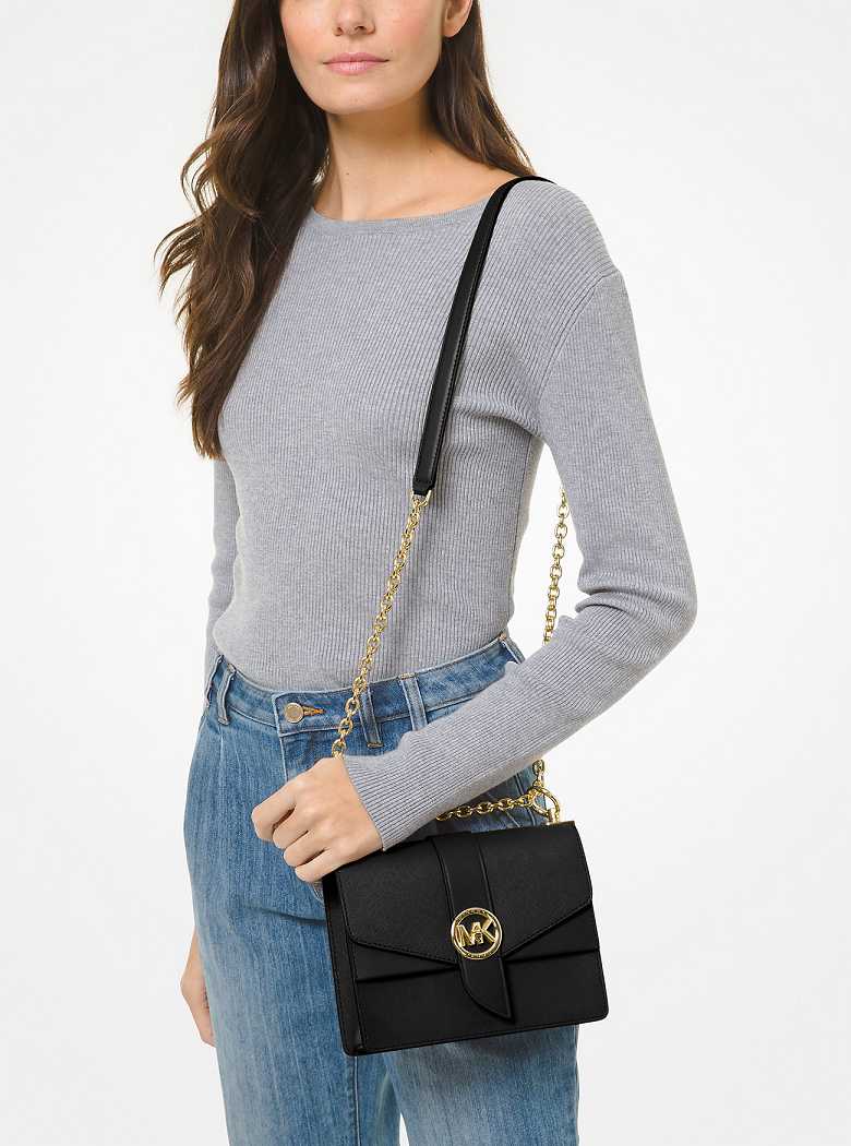 Michaelkors Greenwich Small Saffiano Leather Pretas | SN-MK27248