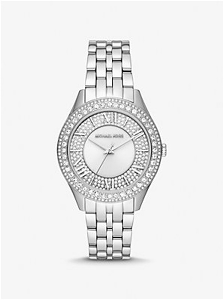 Michaelkors Harlowe Pavé Silver-Tone Watch Prateadas | SN-MK28440