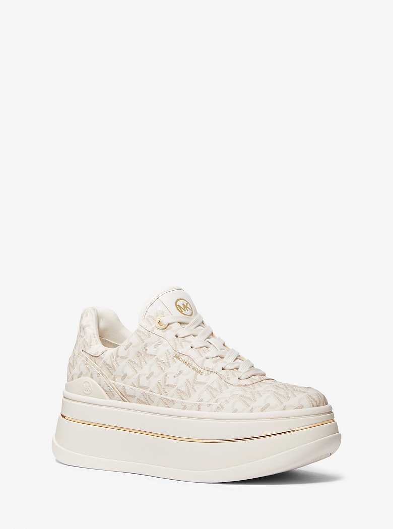 Michaelkors Hayes Empire Signature Logo Platform Luz Amarelas | SN-MK27396