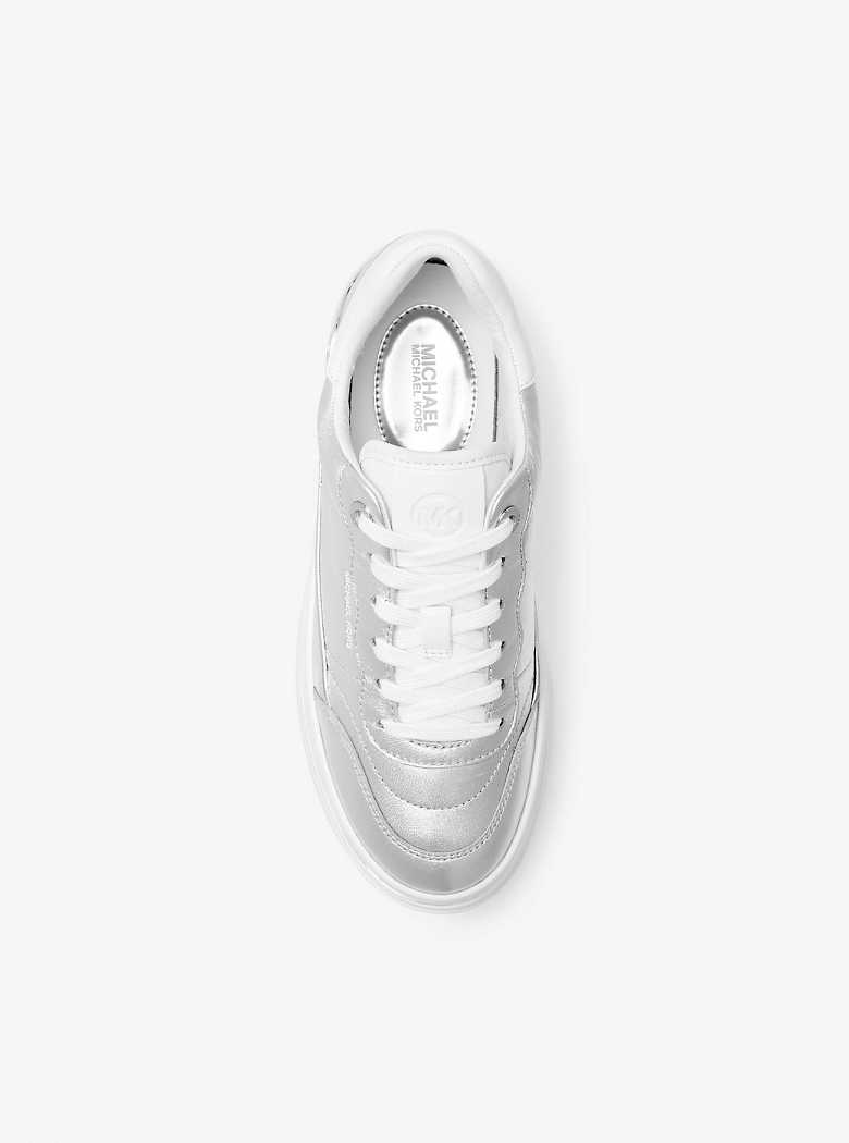 Michaelkors Hayes Metallic Leather Platform Prateadas | SN-MK27393