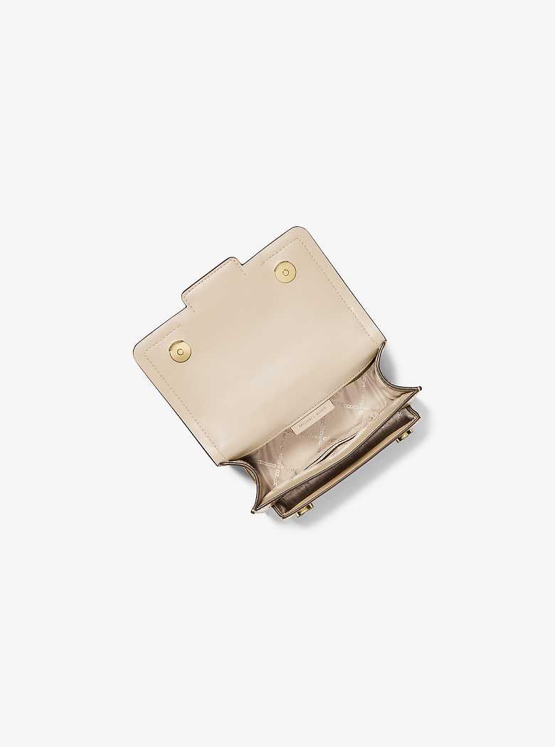Michaelkors Heather Extra-Small Metallic Leather Douradas | SN-MK27217