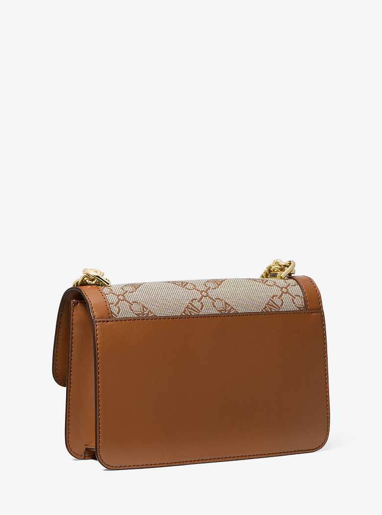 Michaelkors Heather Large Empire Logo Jacquard Bege | SN-MK27040