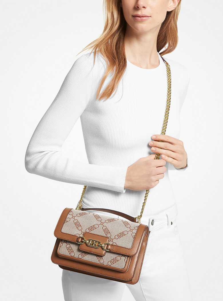 Michaelkors Heather Large Empire Logo Jacquard Bege | SN-MK27040