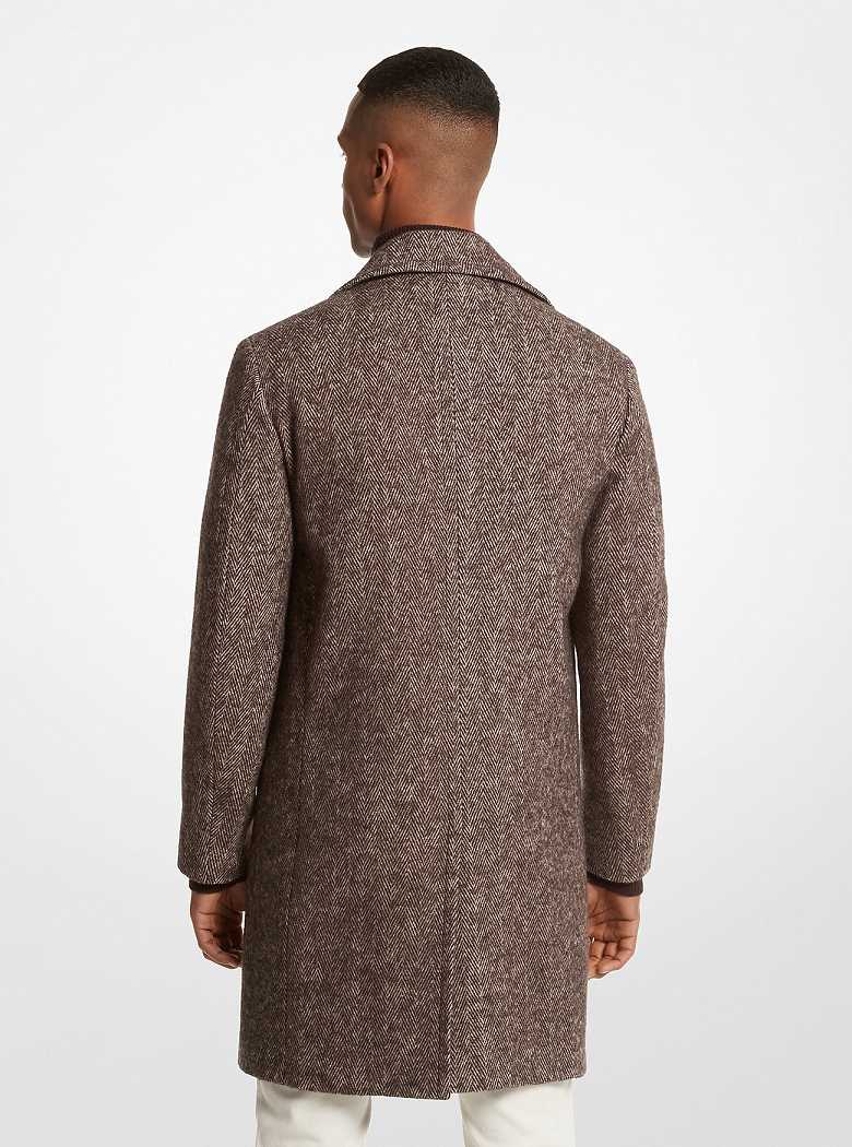Michaelkors Herringbone Wool Blend Chocolate | SN-MK28072