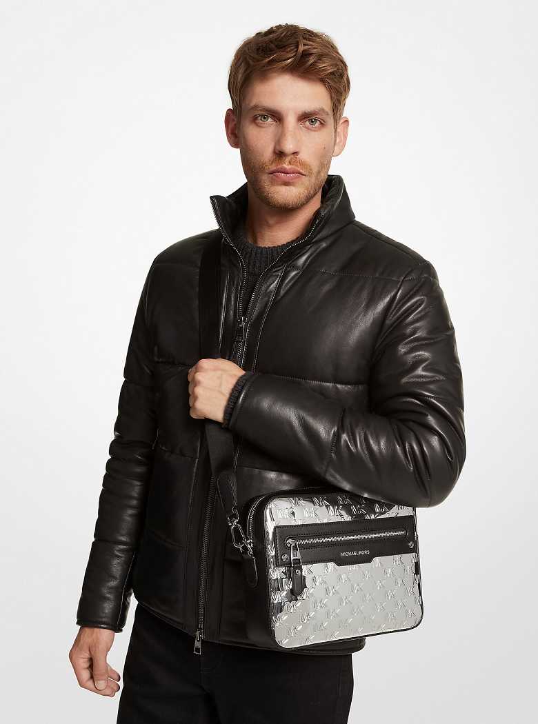 Michaelkors Hudson Logo Embossed Metallic Prateadas | SN-MK28114