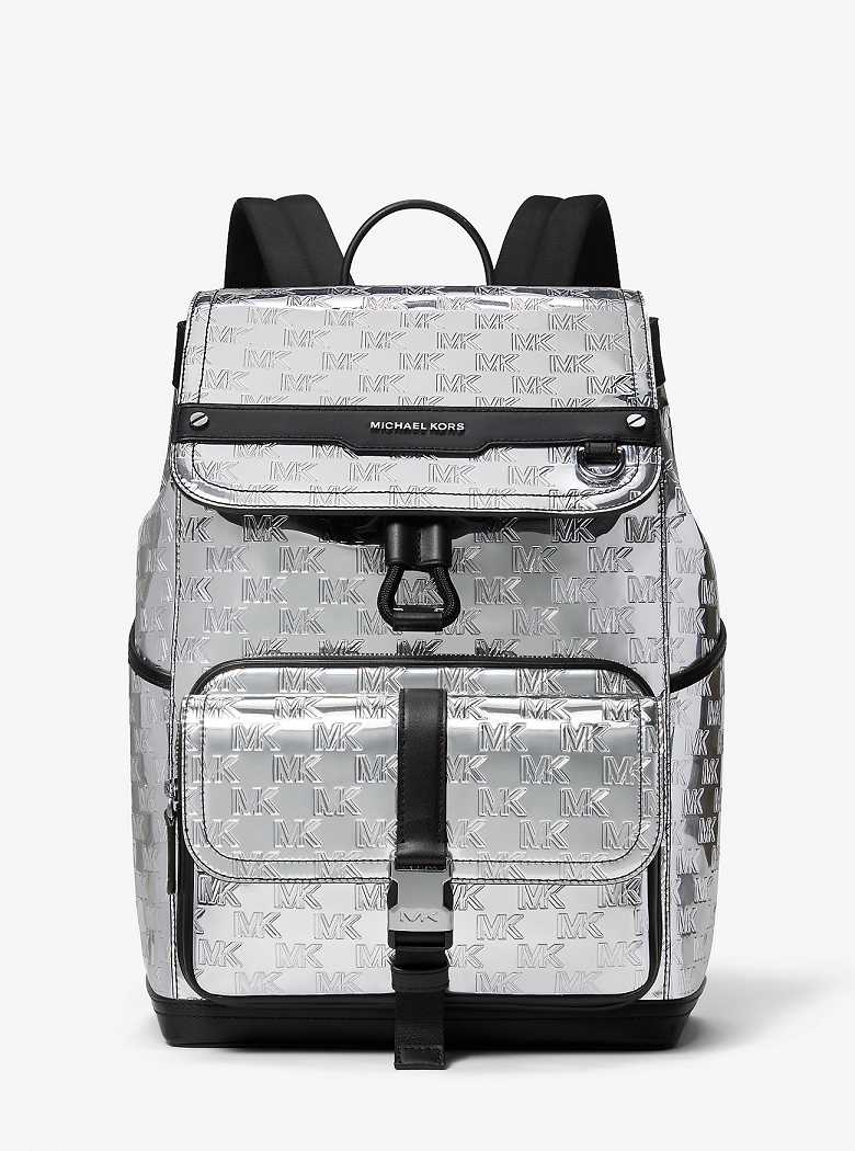 Michaelkors Hudson Logo Embossed Metallic Prateadas | SN-MK28187