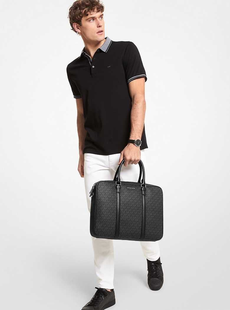 Michaelkors Hudson Logo and Leather Pretas | SN-MK28162