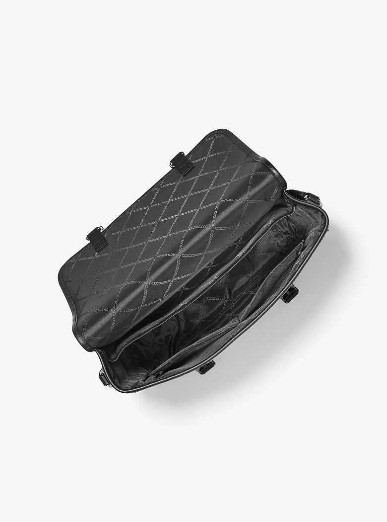 Michaelkors Hudson Pebbled Leather Pretas | SN-MK28115