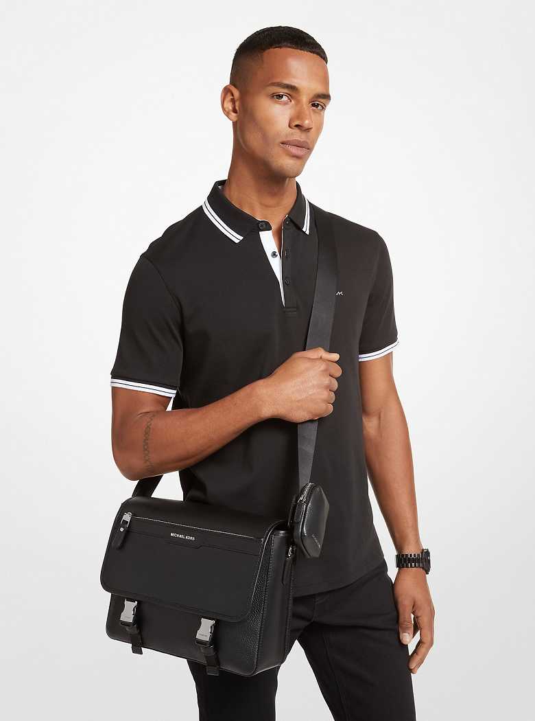 Michaelkors Hudson Pebbled Leather Pretas | SN-MK28115
