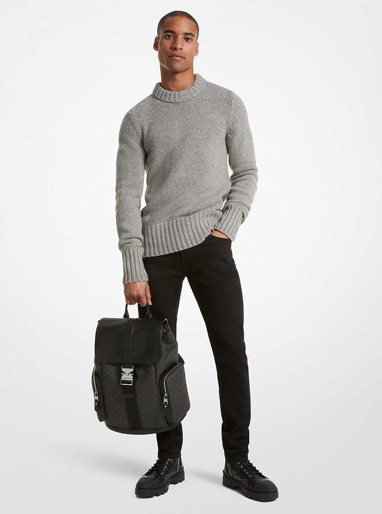 Michaelkors Hudson Signature Logo and Leather Cargo Pretas | SN-MK28194
