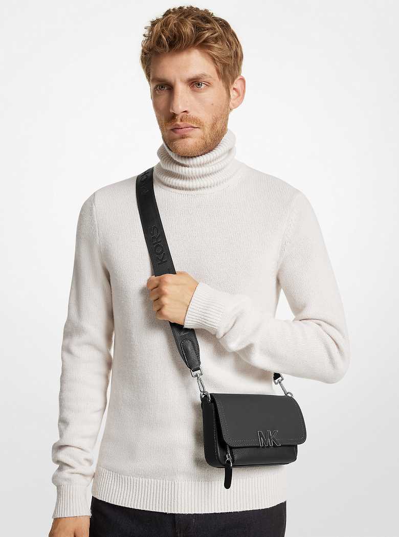 Michaelkors Hudson Textured Leather Pretas | SN-MK28129