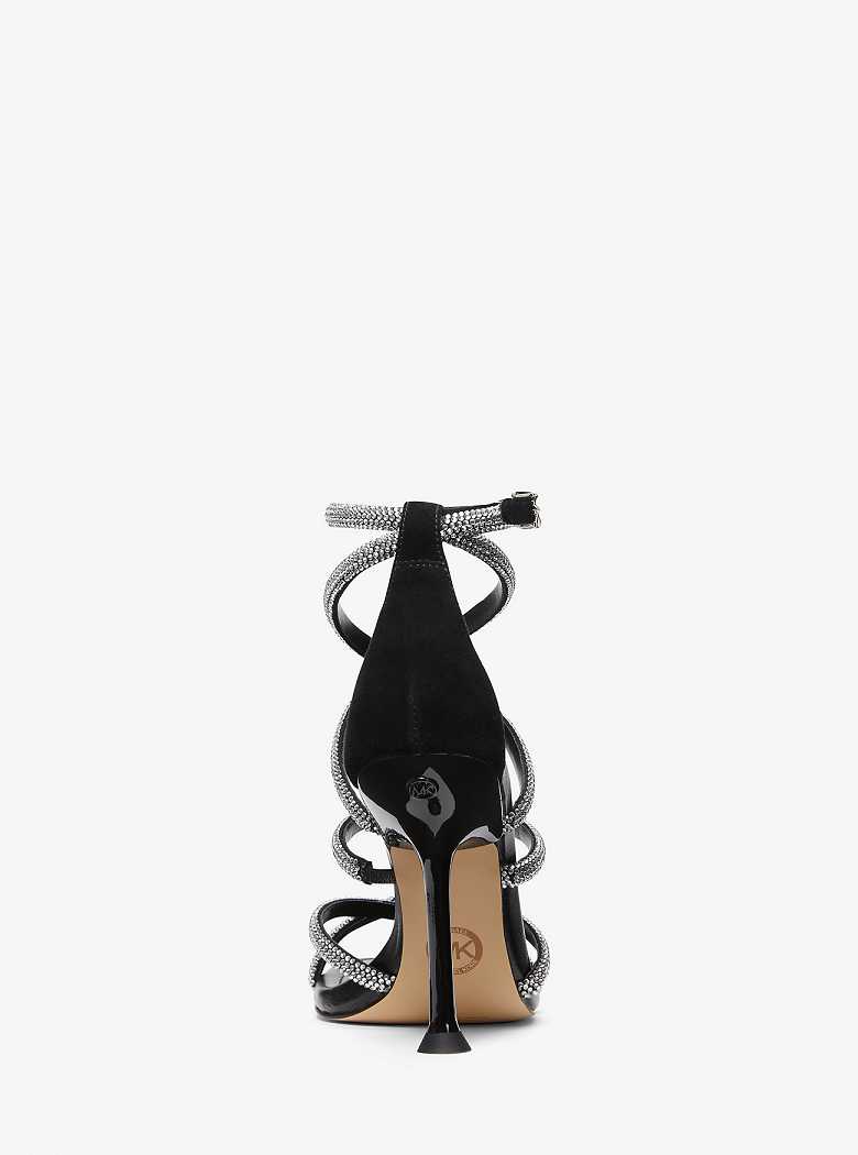 Michaelkors Imani Embellished Faux Suede Pretas | SN-MK27601