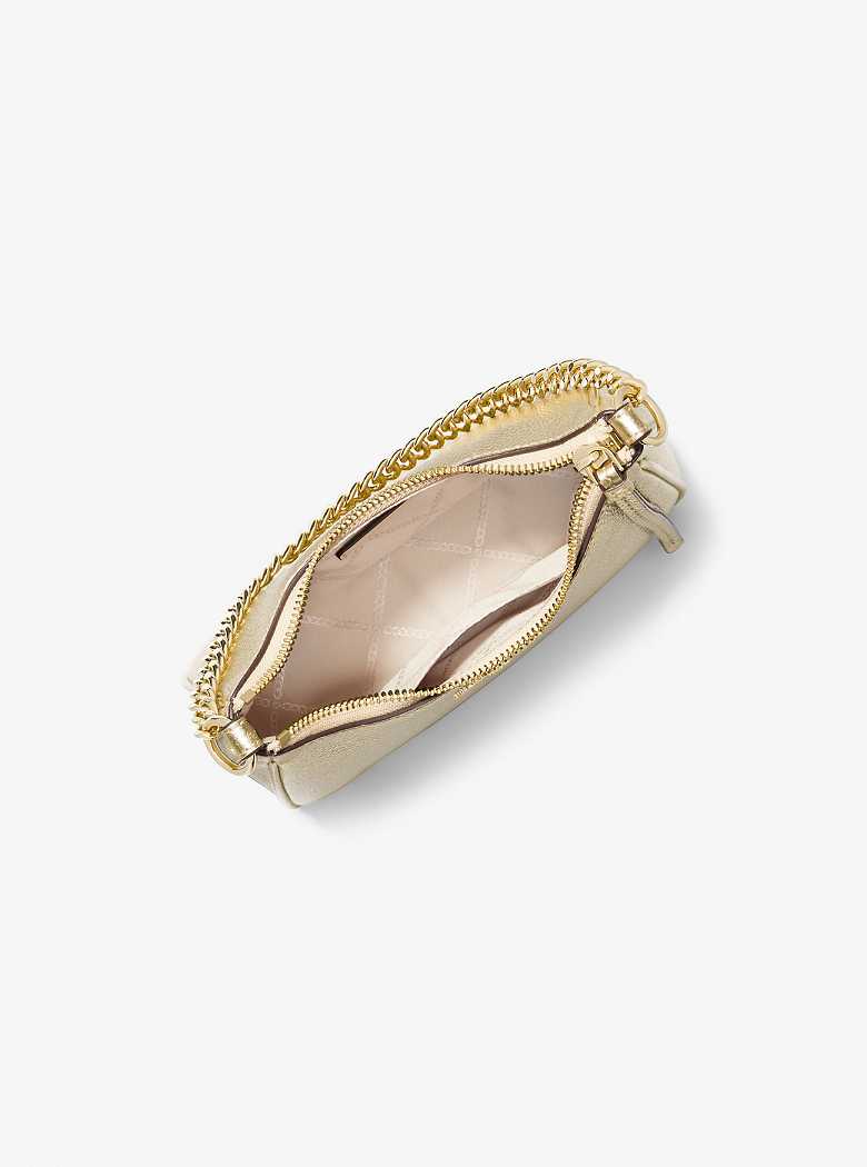 Michaelkors Jet Set Charm Small Metallic Pebbled Leather Douradas | SN-MK26990