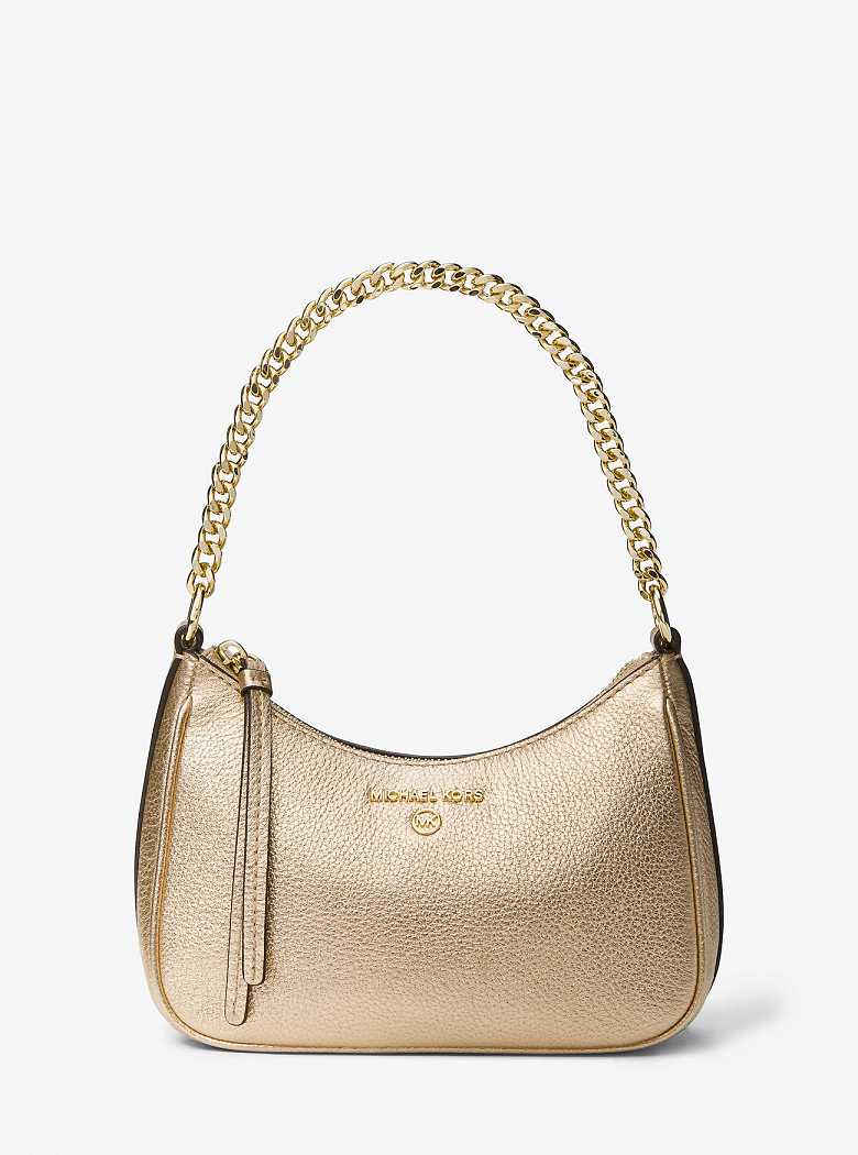 Michaelkors Jet Set Charm Small Metallic Pebbled Leather Douradas | SN-MK26990