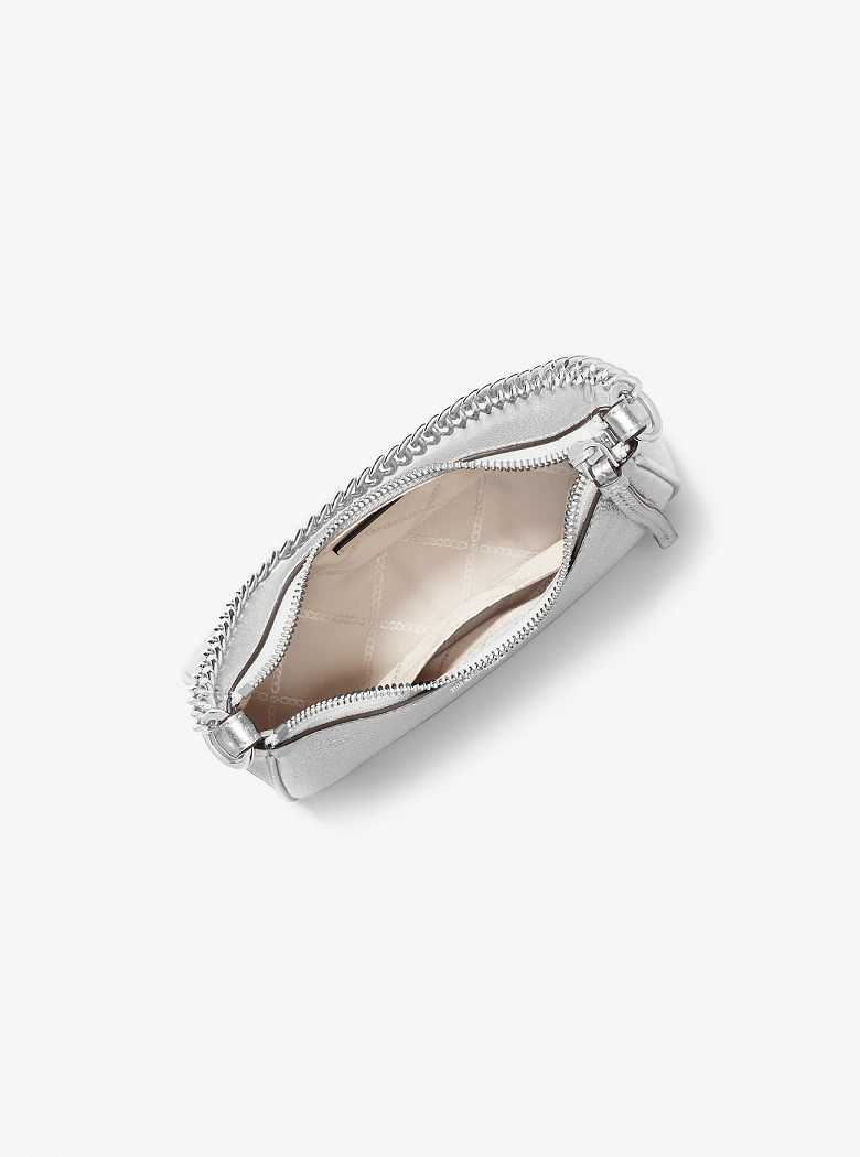 Michaelkors Jet Set Charm Small Metallic Leather Prateadas | SN-MK26992